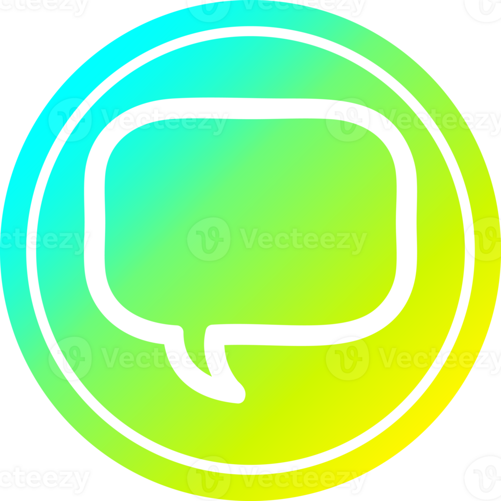 speech bubble circular in cold gradient spectrum png