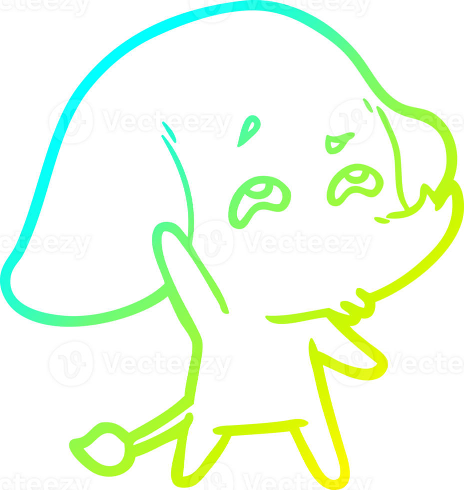 kall gradient linjeteckning tecknad elefant minns png