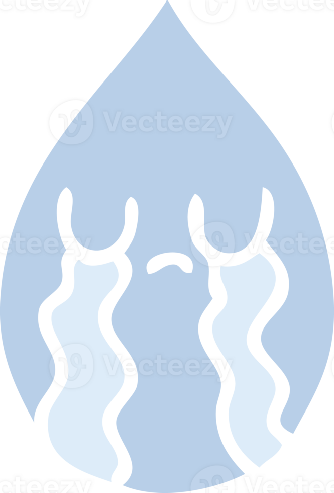 quirky hand drawn cartoon emotional rain drop png