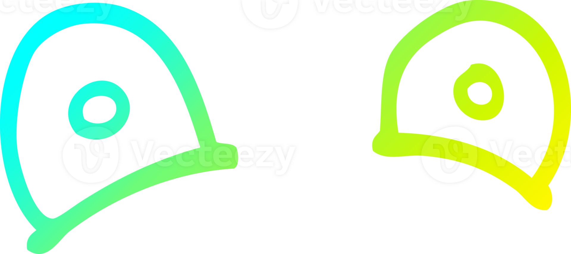 cold gradient line drawing cartoon staring eyes png