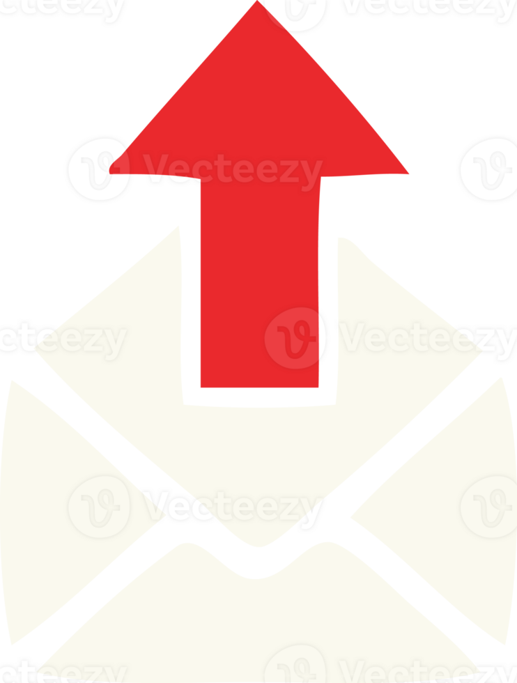flat color retro cartoon email sign png