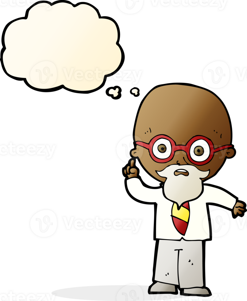 cartoon professor with thought bubble png