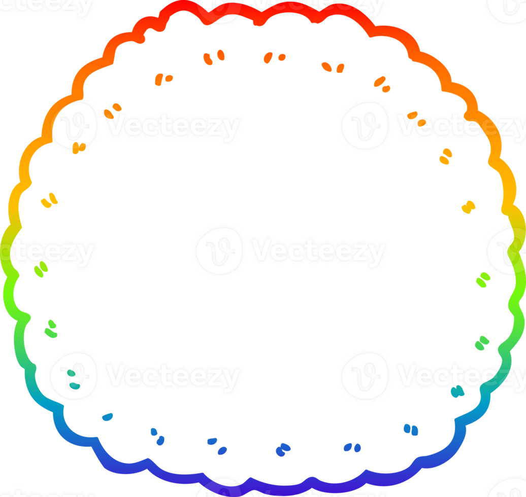 rainbow gradient line drawing cartoon biscuit png