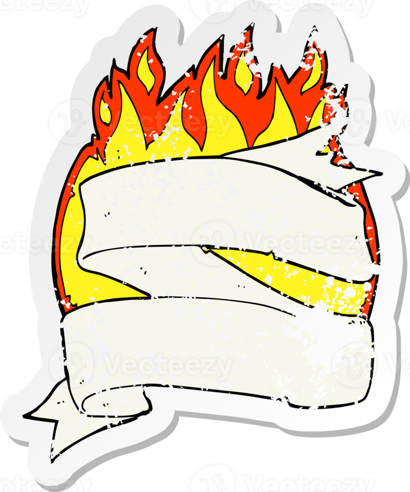 retro distressed sticker of a heraldry scroll cartoon png