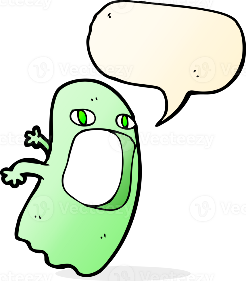 funny cartoon ghost with speech bubble png