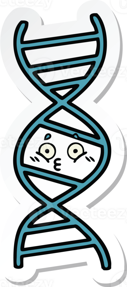 sticker of a cute cartoon DNA strand png