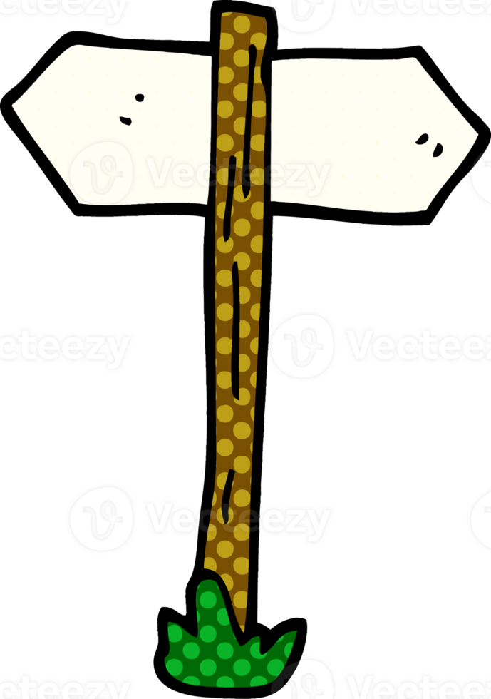 cartoon doodle painted direction sign posts png
