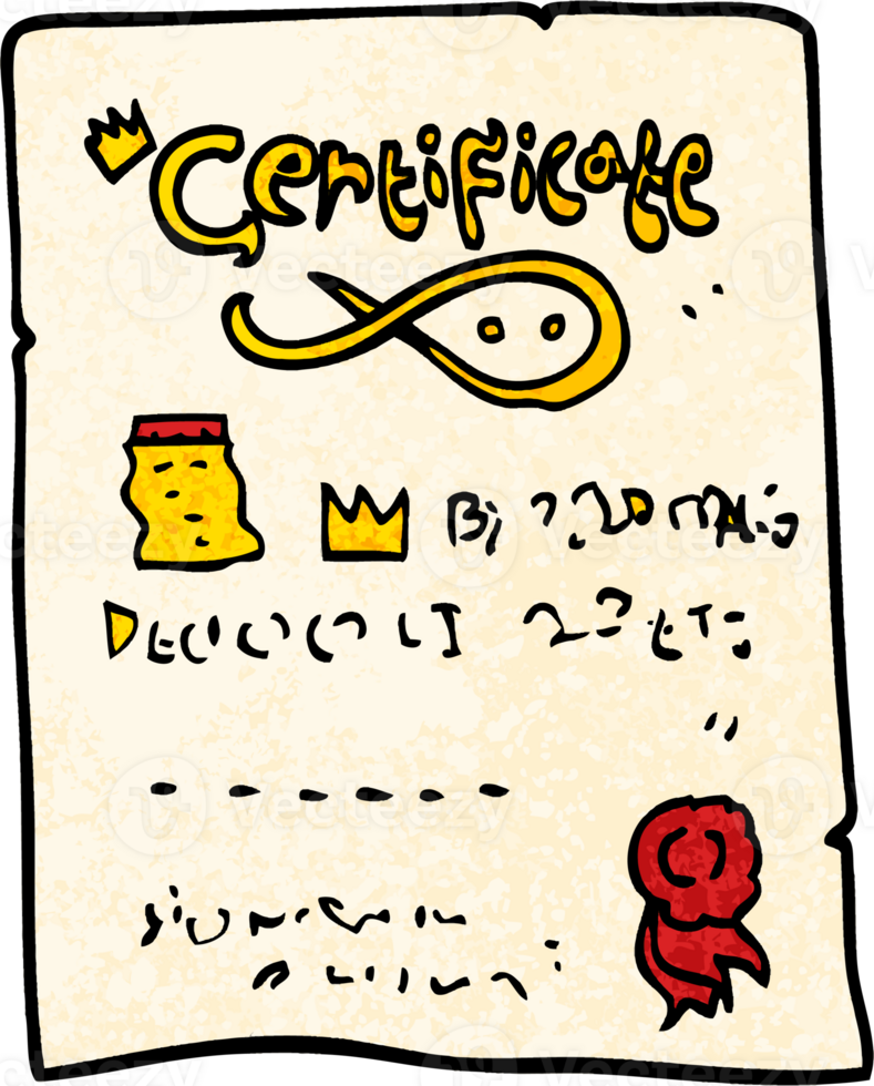 grunge textured illustration cartoon ornate certificate png