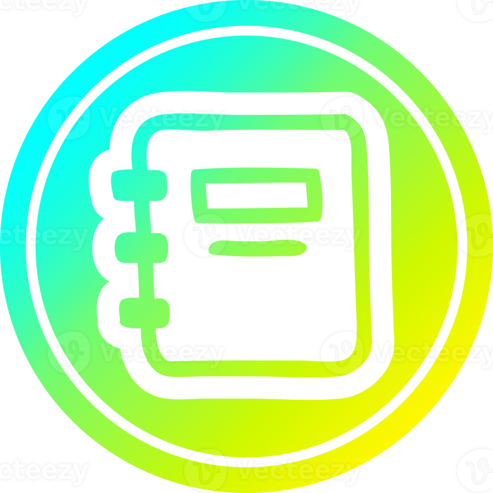 note book circular in cold gradient spectrum png