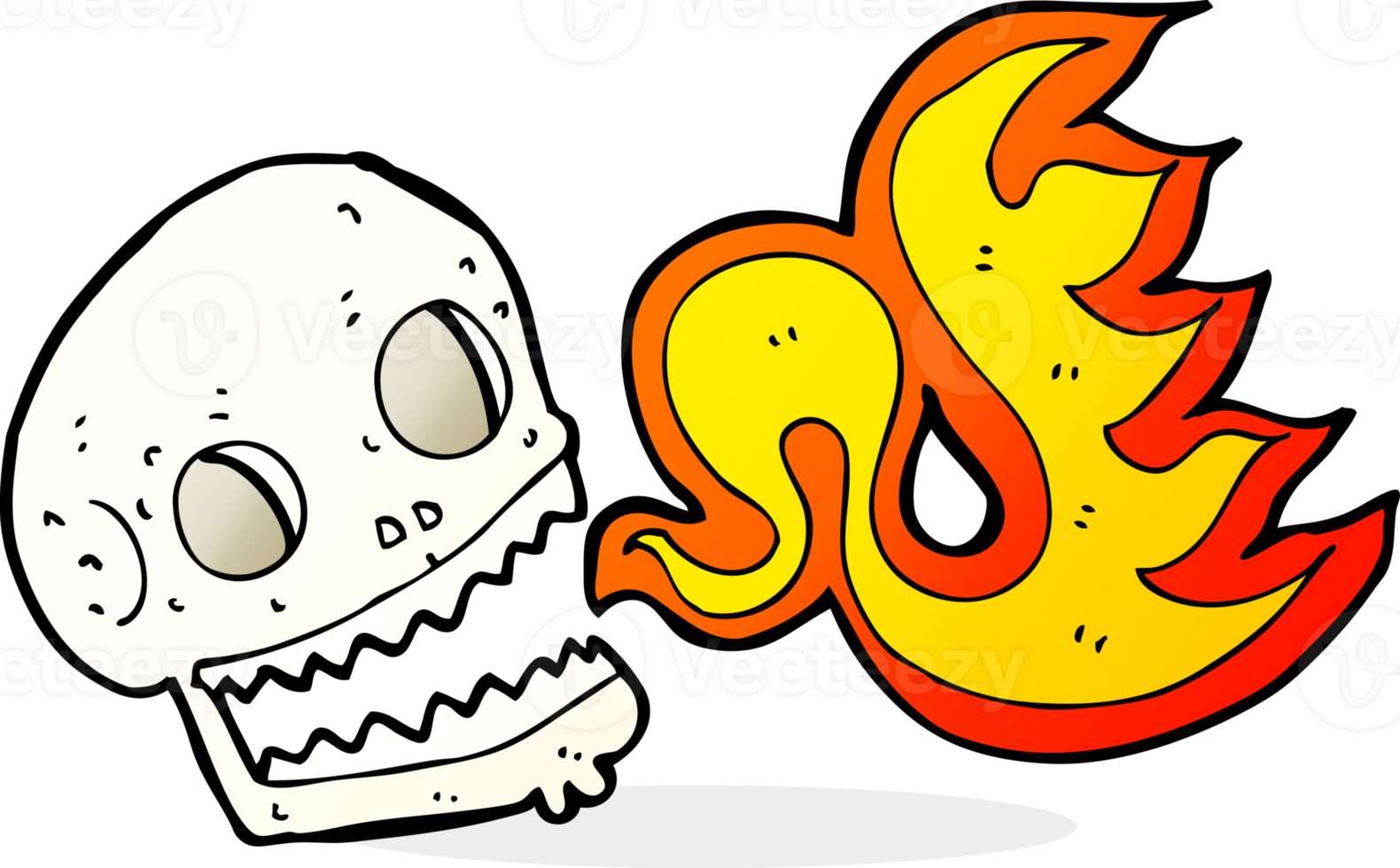 cartoon flaming skull png