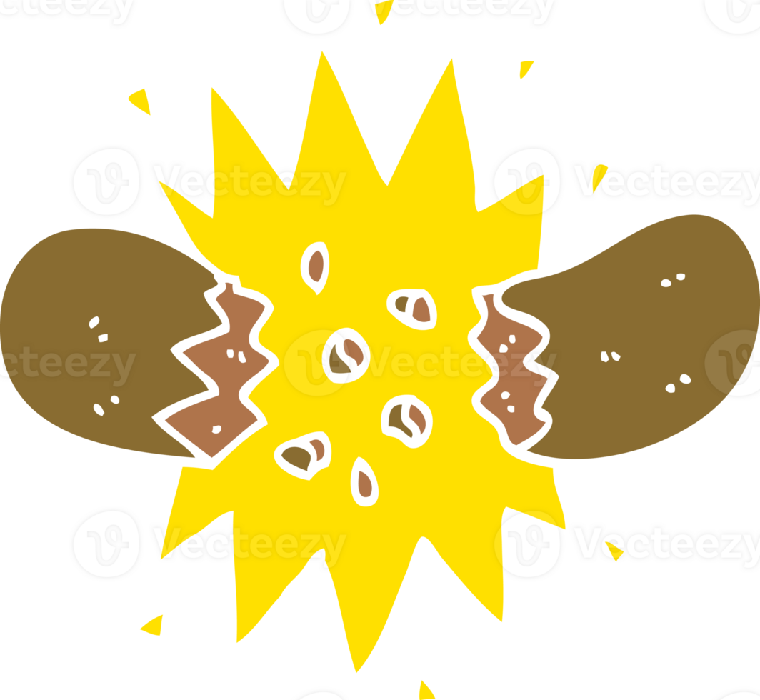 flat color illustration cartoon exploding sausage png