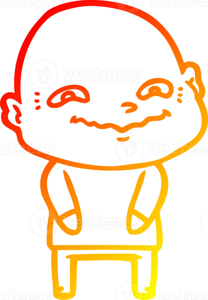 warm gradient line drawing cartoon creepy guy png