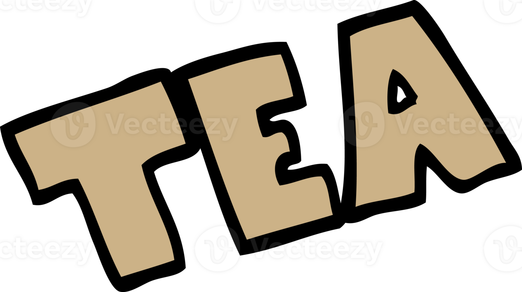 cartoon doodle word tea png