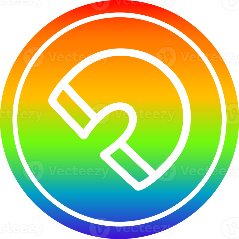 traditional magnet circular in rainbow spectrum png