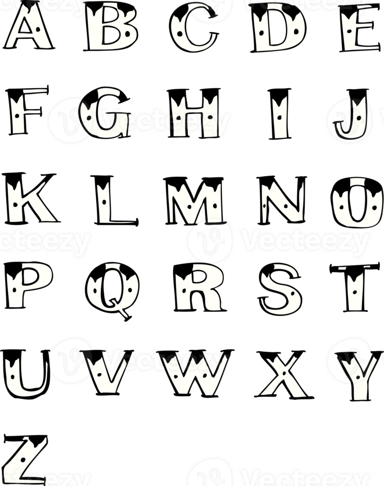 cartoon old tattoo letters png