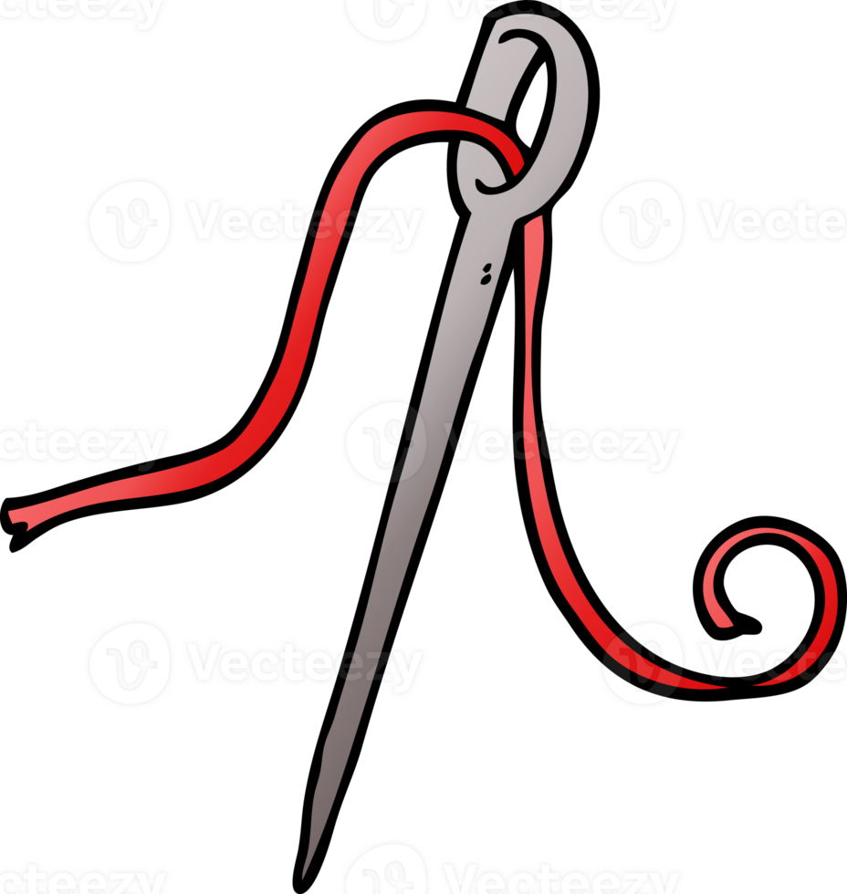 cartoon doodle needle and thread png
