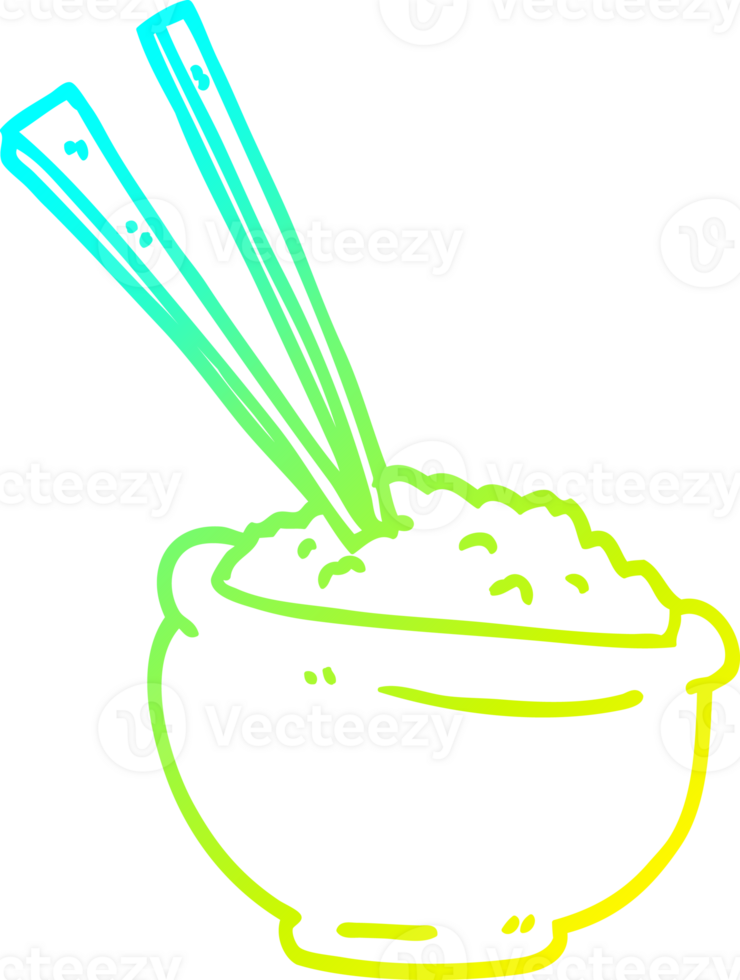 cold gradient line drawing cartoon tasty bowl of rice png
