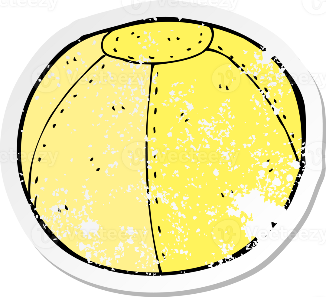 retro distressed sticker of a cartoon stitched football png