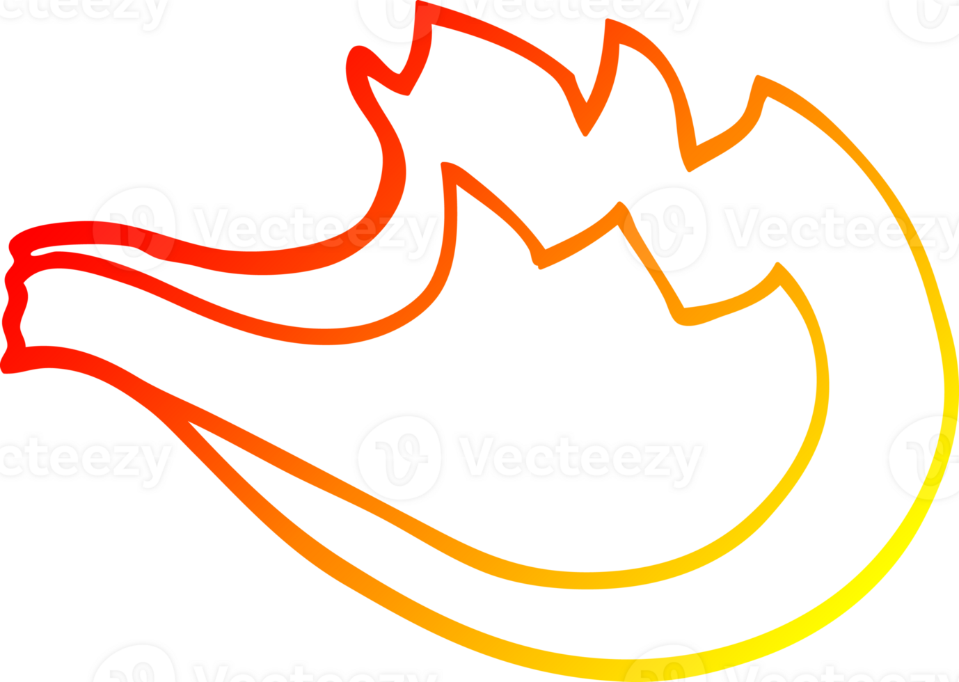 warm gradient line drawing cartoon flame png