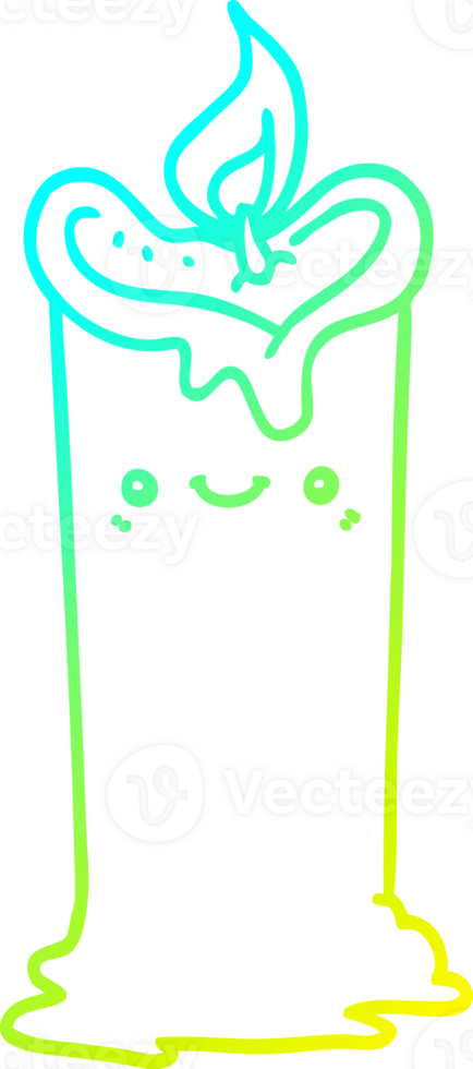 cold gradient line drawing cartoon candle png