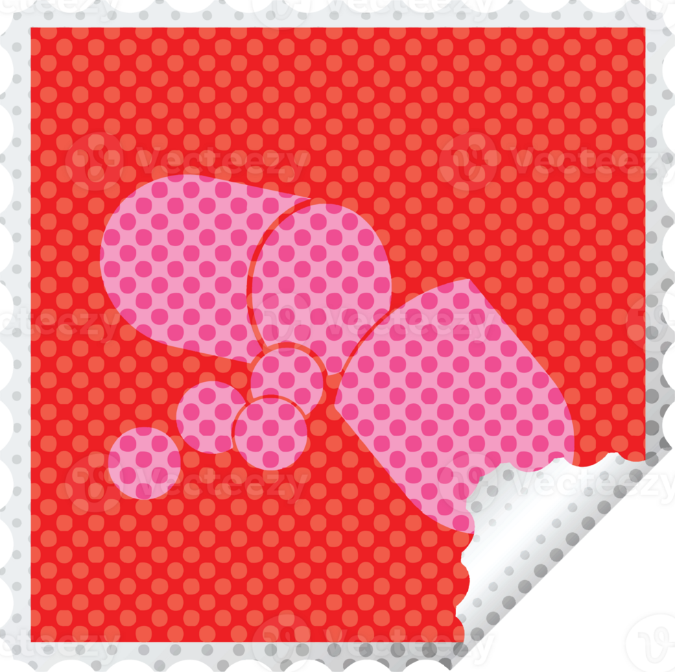 Capsule pill square peeling sticker png