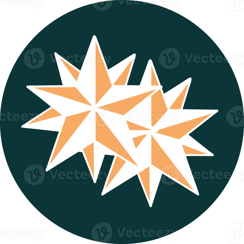 tattoo style icon of stars png