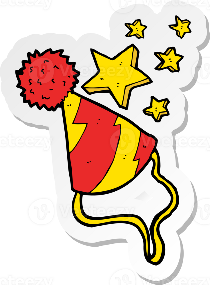 sticker of a cartoon party hat png