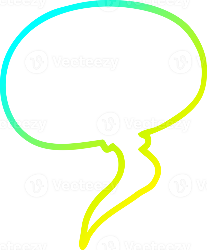 cold gradient line drawing cartoon speech bubble png