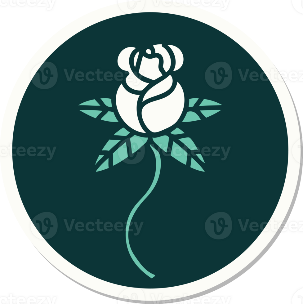 tattoo style sticker of a flower png