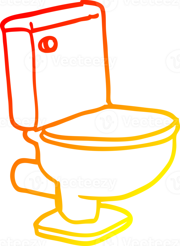 warm gradient line drawing cartoon closed toilet png
