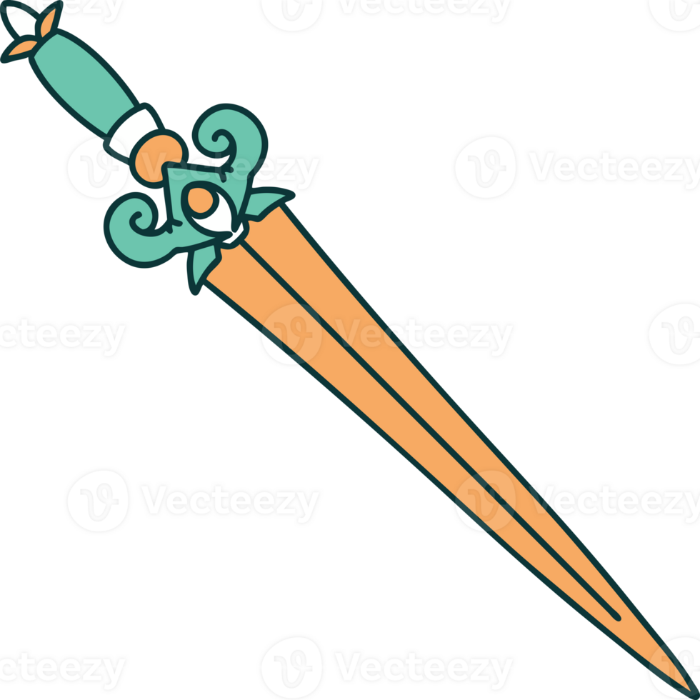 tattoo style icon of dagger png