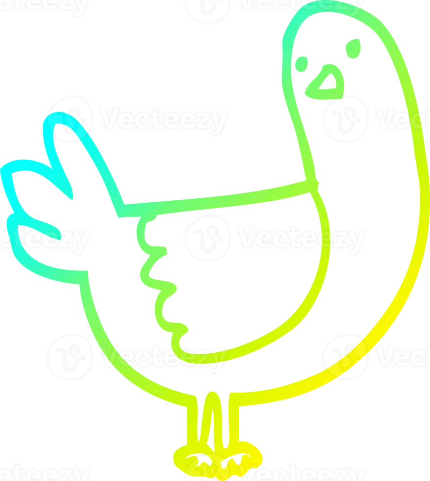 cold gradient line drawing cartoon pigeon png
