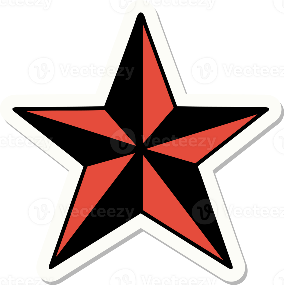 tattoo style sticker of a star png