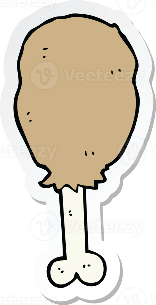 sticker of a cartoon chicken leg png