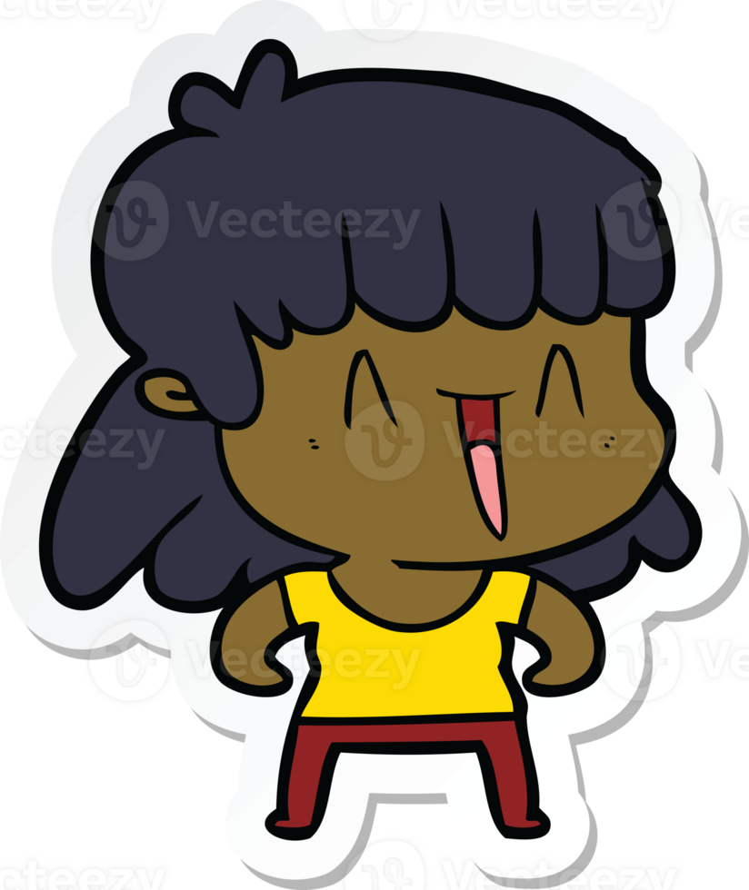 sticker of a cartoon woman png
