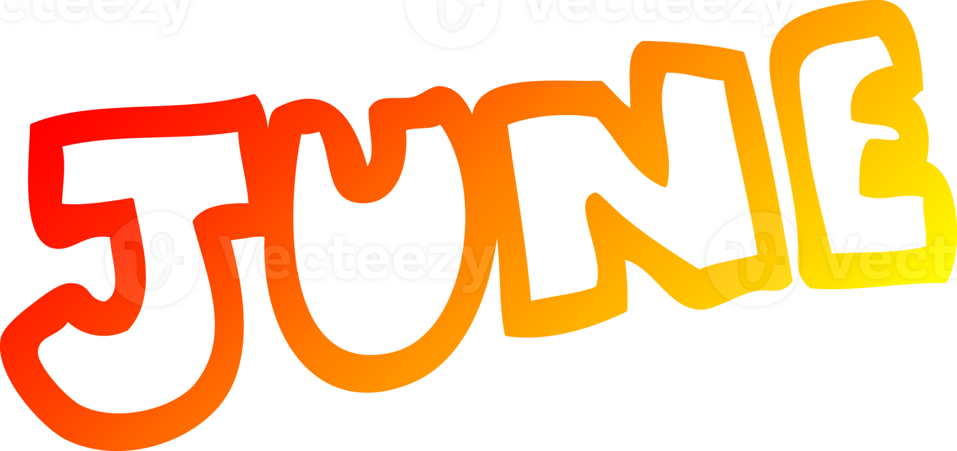 warm gradient line drawing cartoon month of june png