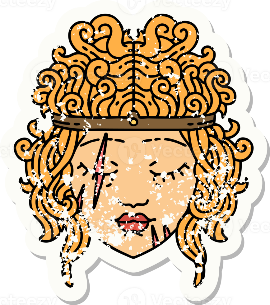 human barbarian character grunge sticker png