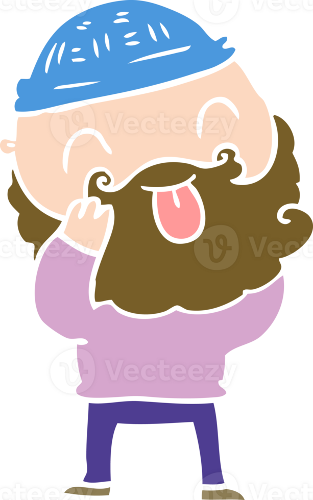 man with beard sticking out tongue png