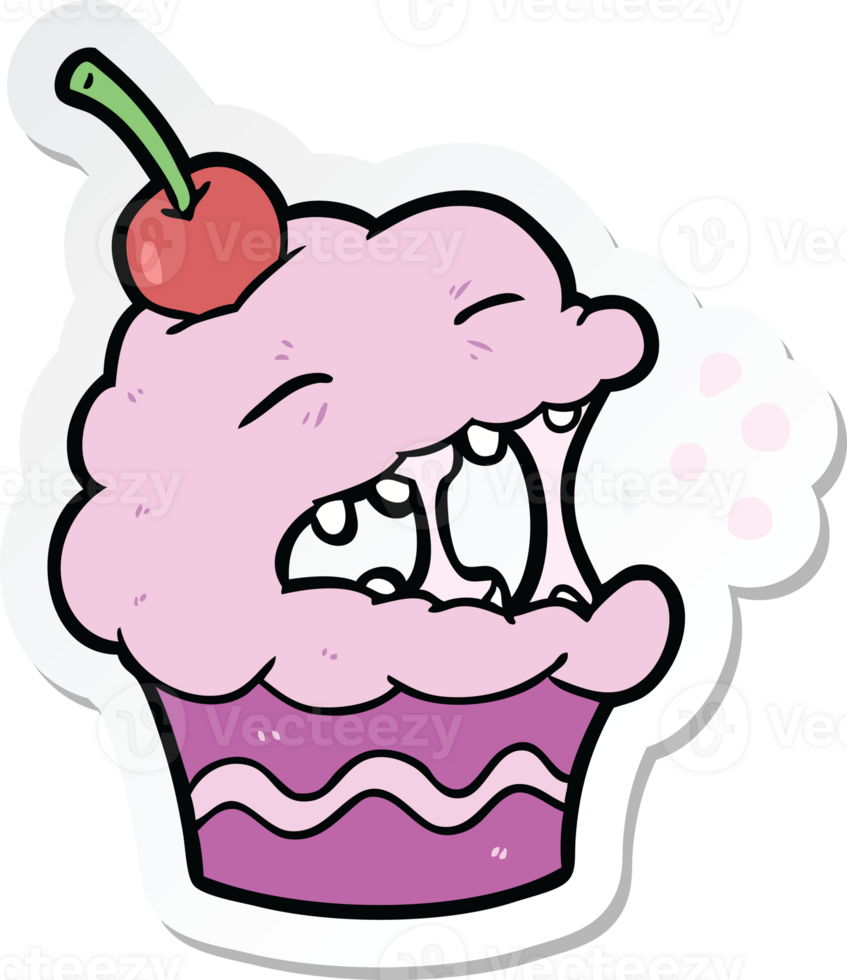 sticker of a cartoon cupcake png