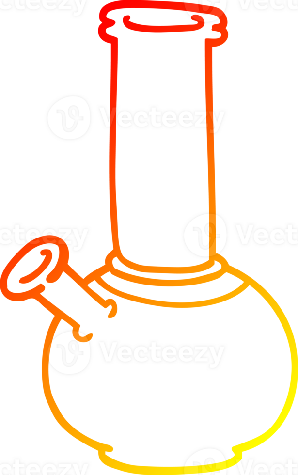 warm gradient line drawing of a cartoon bong png