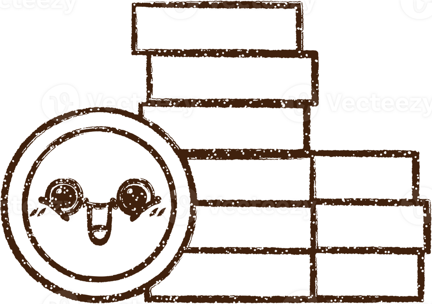 geld stack houtskool tekening png