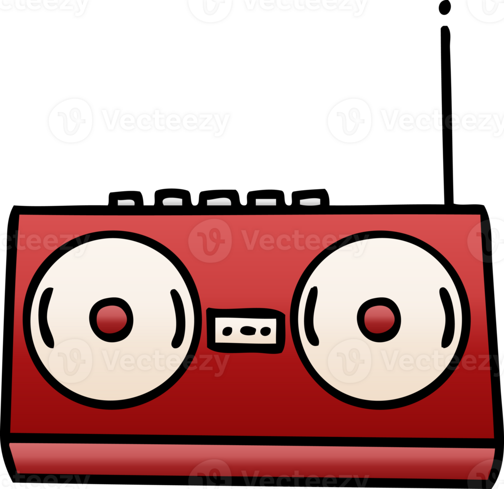gradient shaded cartoon of a stereo png