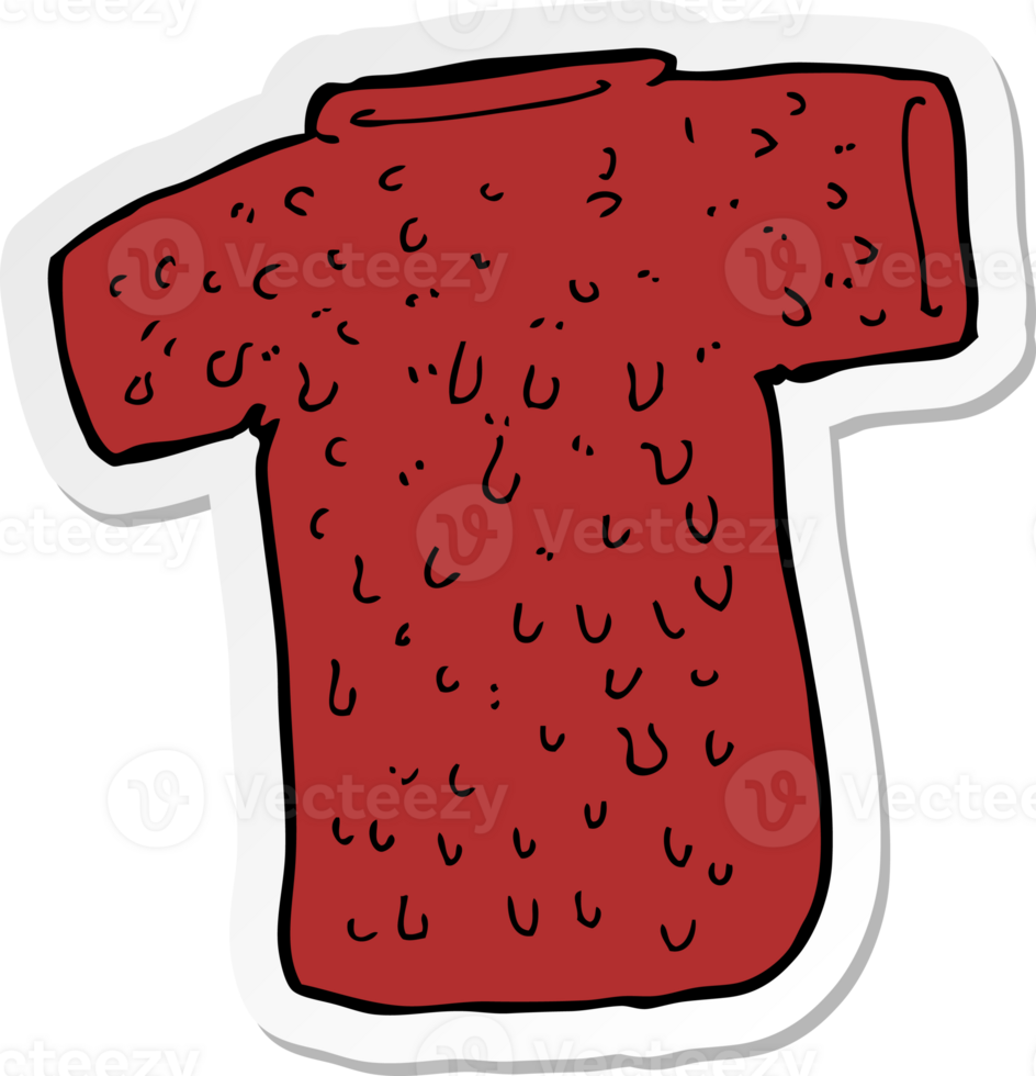 sticker of a cartoon woolly tee png