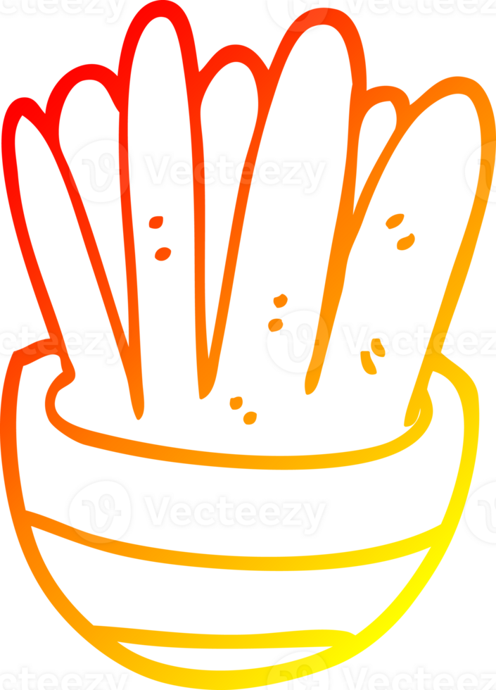 warm gradient line drawing of a cartoon house plant png