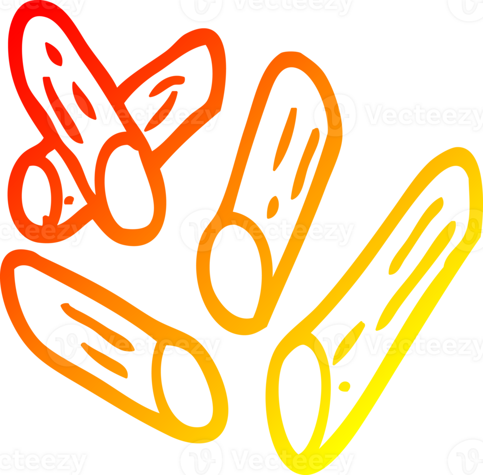 warm gradient line drawing of a cartoon wheat pasta png