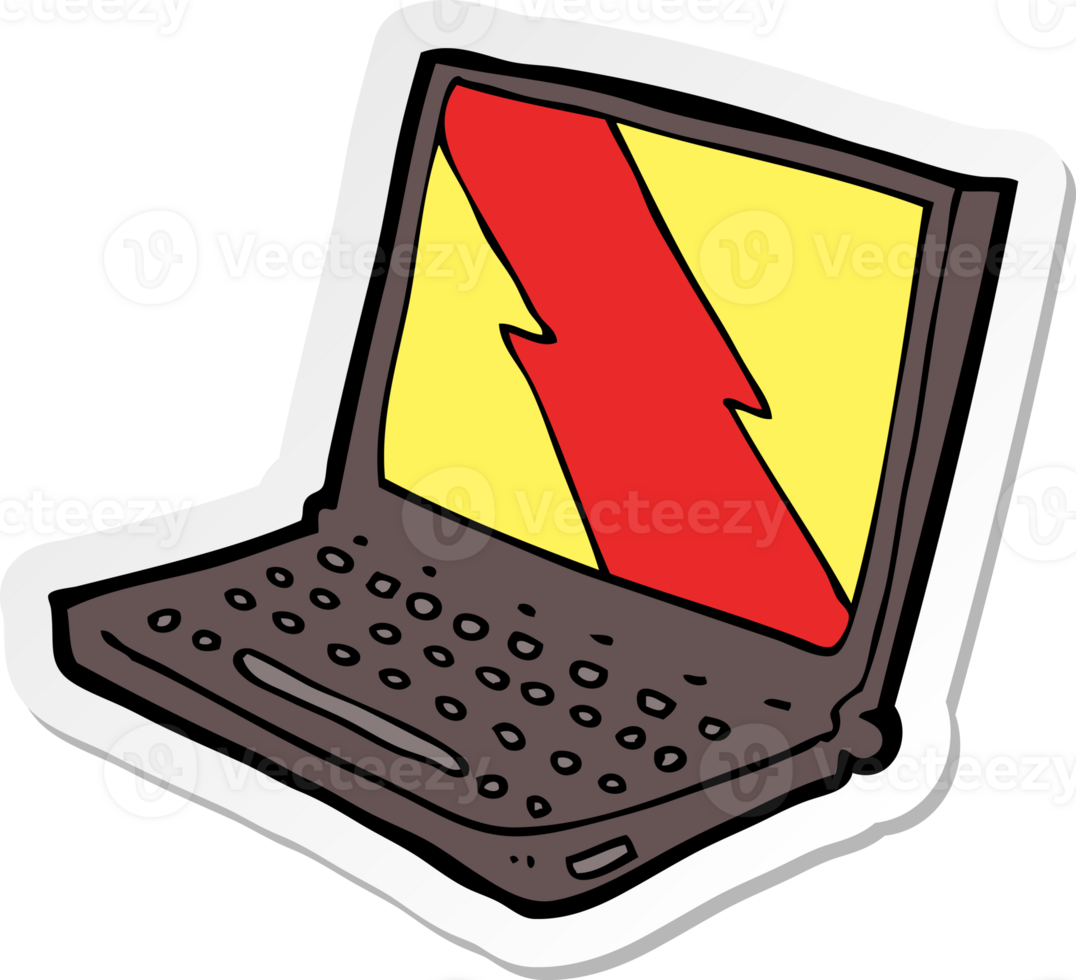 sticker of a cartoon laptop computer png