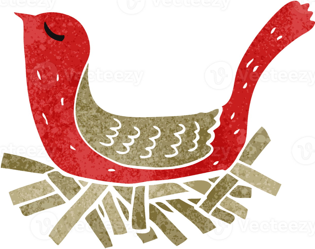 cartoon bird on nest png