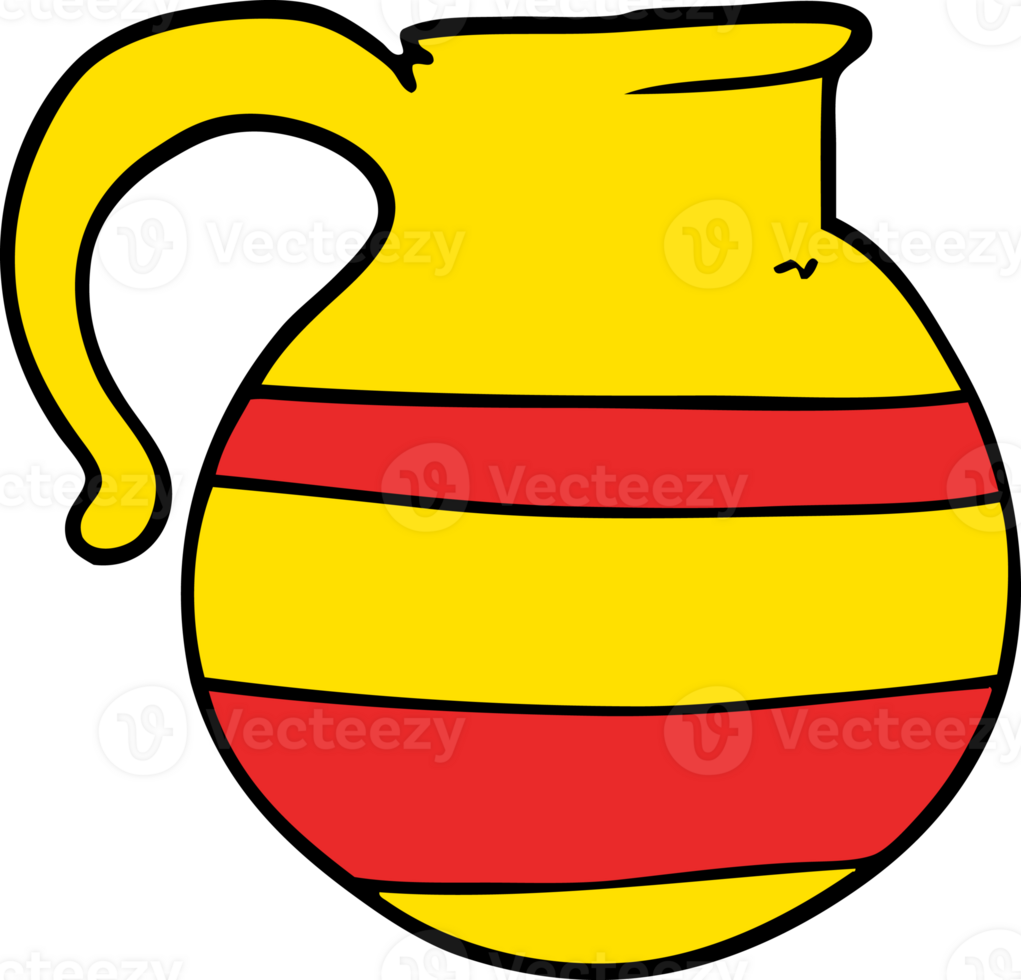 cartoon doodle striped jug png