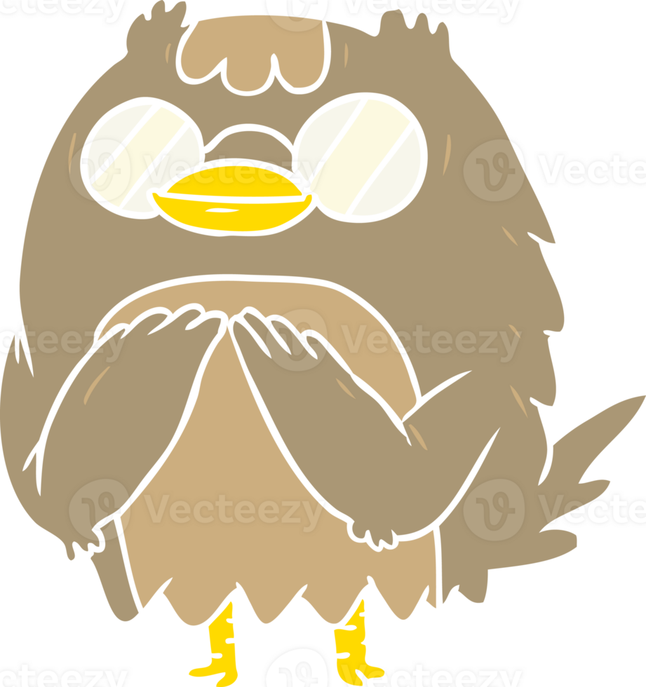 flat color style cartoon wise old owl png