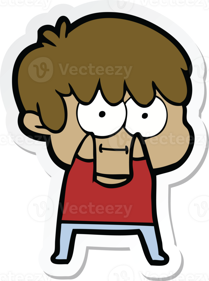 sticker of a happy cartoon man png